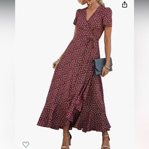 Pretty Garden Summer Wrap Maxi Dress